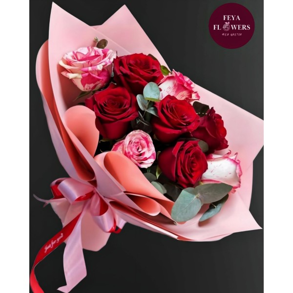 9 микс раушан гүл шоғы