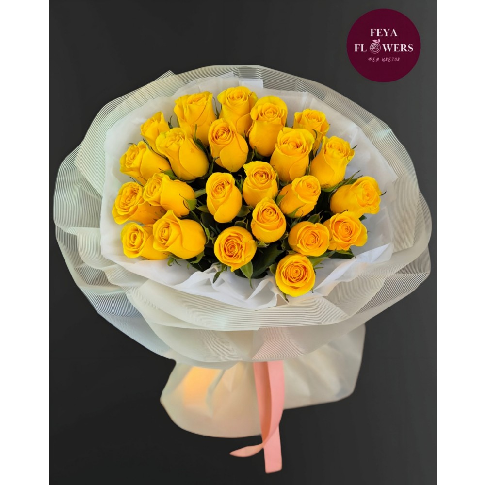 Bouquet of 25 yellow roses